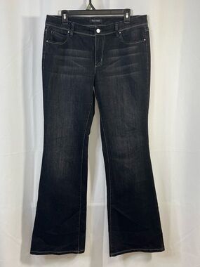 WHITE HOUSE BLACK MARKET Flare Leg Jeans Blanc 12R Black